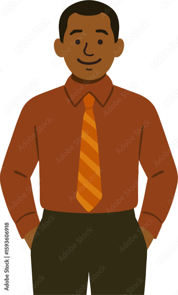 Fototapeta premium Man with hands in pockets illustration