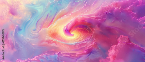 Neon Colored Nebula Swirling in Abstract Cosmic Pattern