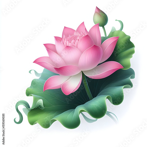 Lotus flower on white background