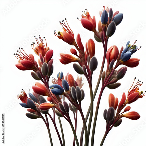 Kangaroo Paw flower on white background