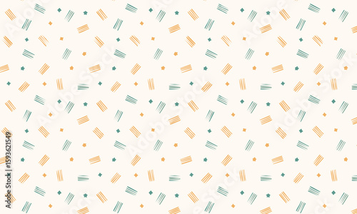 Playful Hand Drawn Confetti Dash Seamless Pattern
