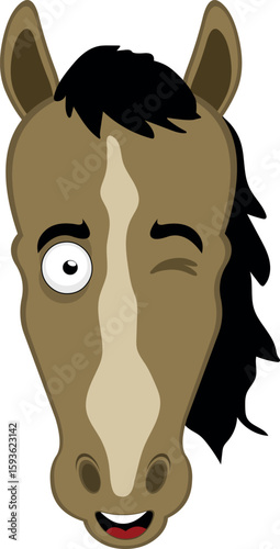vector illustration character face hose cartoon with a cheerful expression and winking eye
