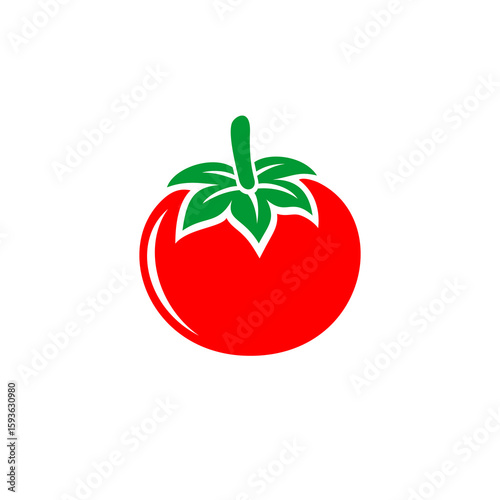 red tomato flat logo design