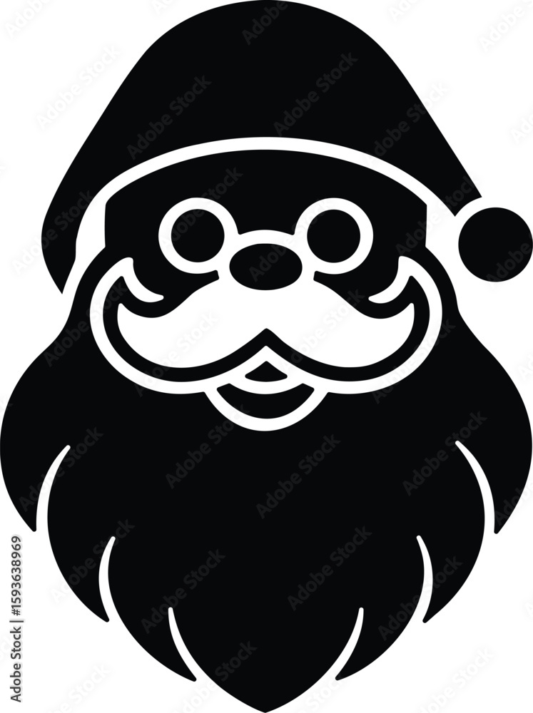 Obraz premium thick beard santa claus vector icon.