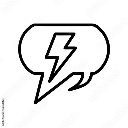 A striking symbol of an idea or a sudden powerful burst of inspiration. the symbol of speech and lightning suggests the emergence of new ideas, innovation, and the potential of change. 