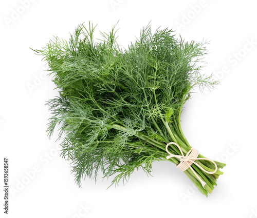 Fototapeta Naklejka Na Ścianę i Meble -  Bunch of fresh green dill on white background