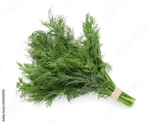Fototapeta Naklejka Na Ścianę i Meble -  Bunch of fresh green dill on white background