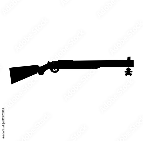 Cartoon Shadow Shotgun Simple Design Icon Digital