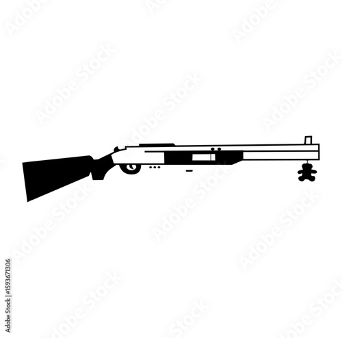 Cartoon Silhouette Shotgun Simple Design Icon Digital 