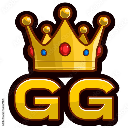 golden crown cartoon emote illustration