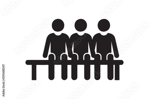 Basketball Bench icon silhouette vector with white background