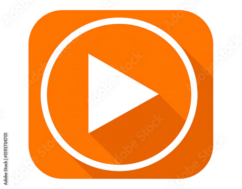 Flat Front View of Bright Orange Play Button Icon with Rounded Corners, Transparent Background Free Download Flat Front View of Bright Orange Play Button Icon with Rounded Corners, Transparent Background - GFXLoad