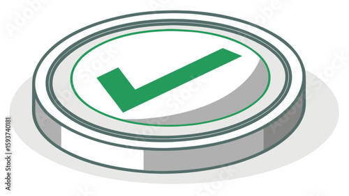 Green check mark icon symbol vector illustration for approval success and validation design element 100