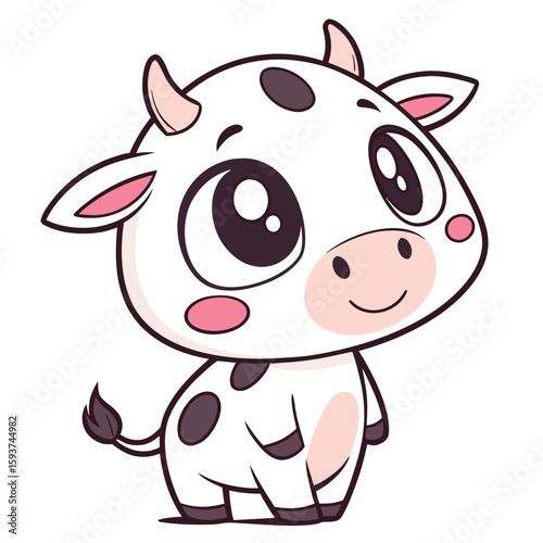 Adorable Chibi Cow Character Design For Animation And Illustration Projects