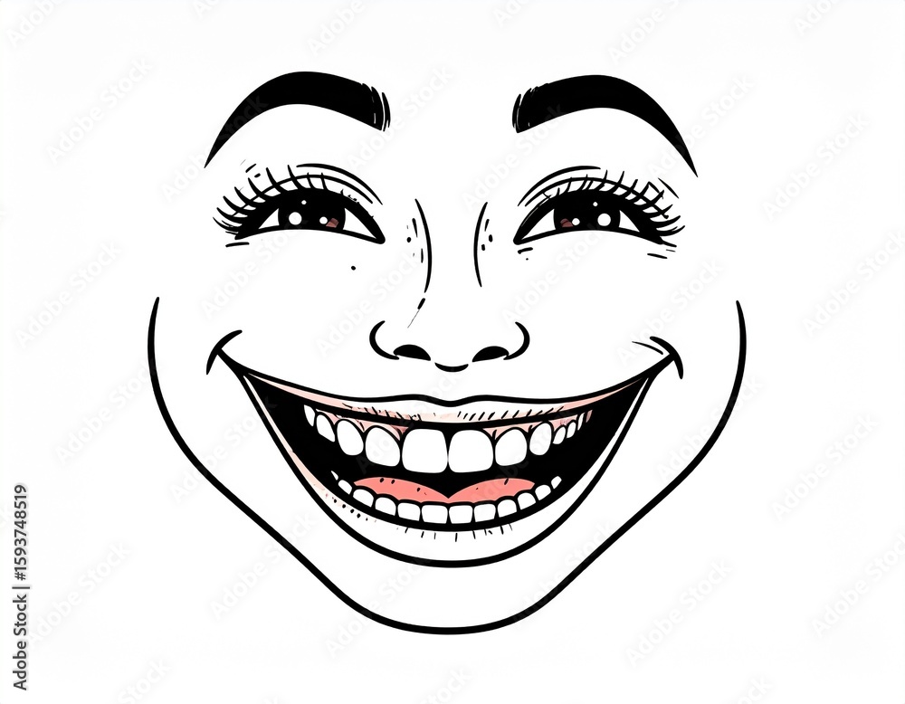 Hand drawn smiley on white background Hand drawn smiley on white background