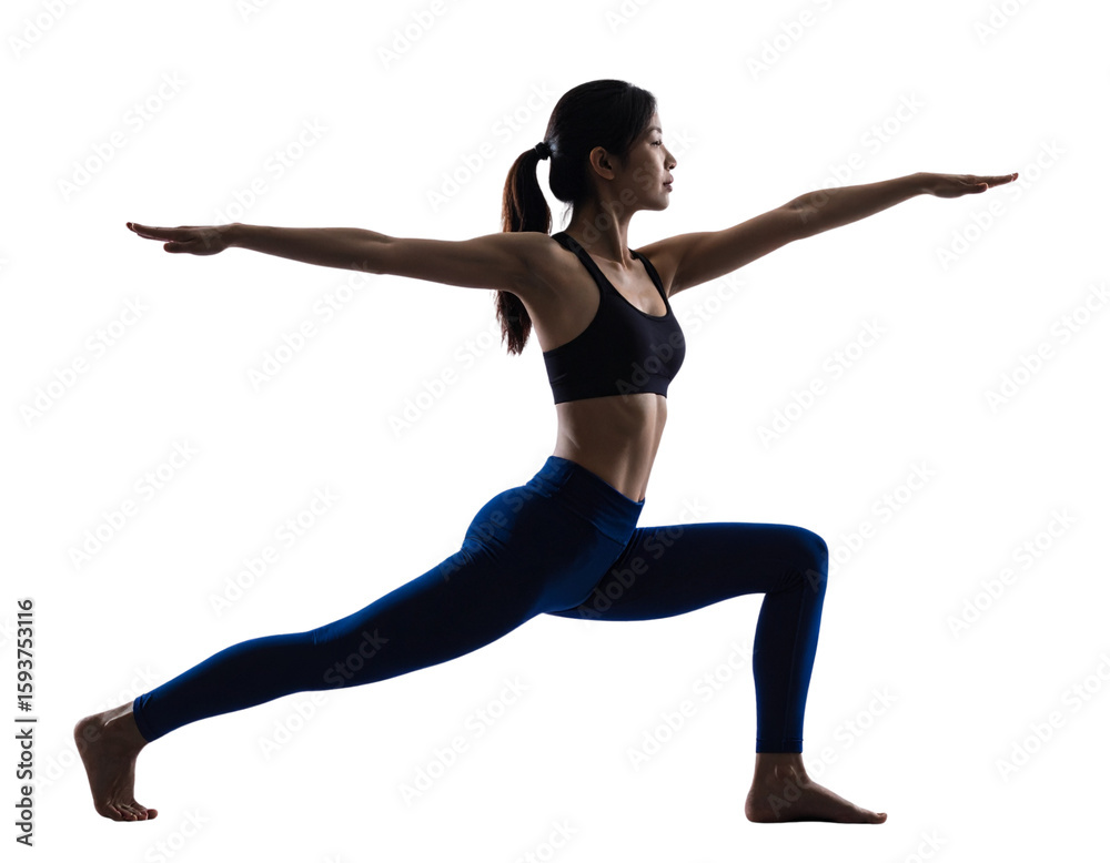 Obraz premium Yoga Pose Silhouette with Gradient Body Glow, Side View, Transparent Background