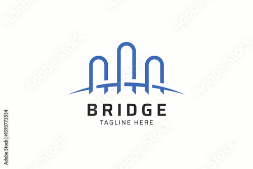Abstract Linear Bridge Logo Business Construction Building Landmark Company Sign Symbol
