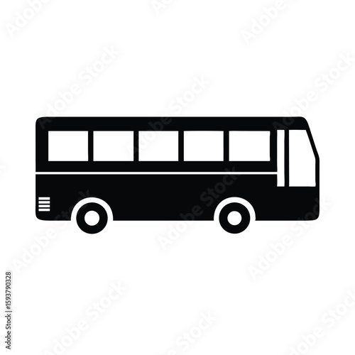 travel bus silhouette in simple style