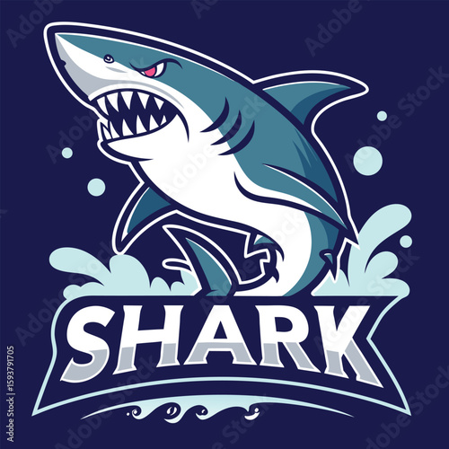 Vector art of a shark mascot logo