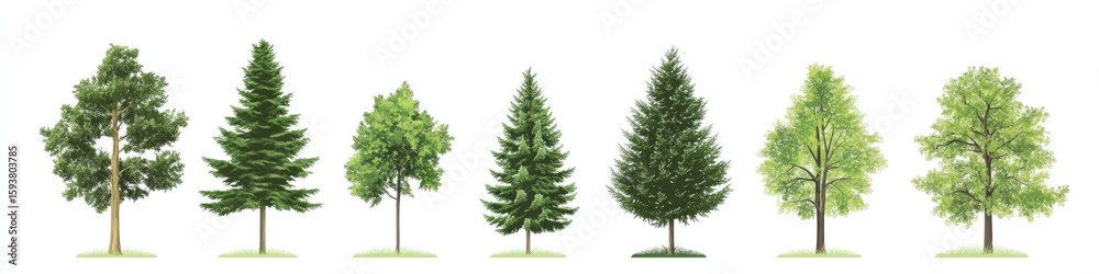 Fototapeta premium Six different types of trees