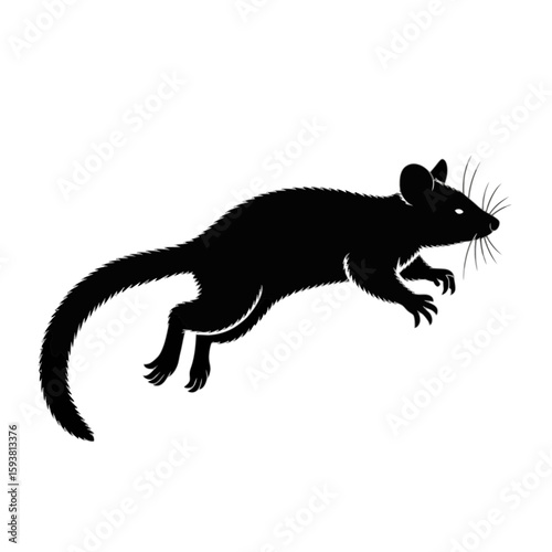Leaping Rat Silhouette rodent animal