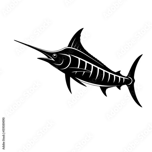 Majestic Marlin Silhouette fish ocean