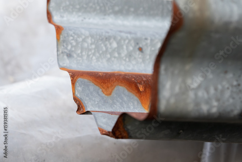 Rusty Galvanized Rain Gutter