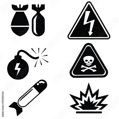 Danger symbols image set