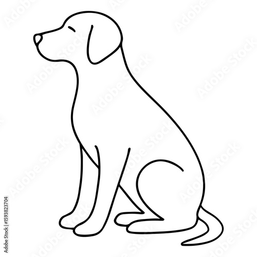 A cute vector cartoon puppy with a bone, isolated white background