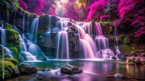 Enchanted Waterfall in Magical Forest