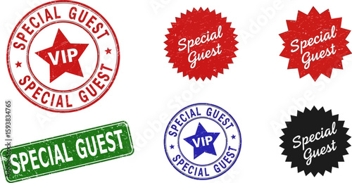 Special guest vip pass vector set, event invitation template, exclusive access design element