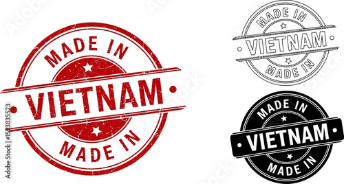 Made in vietnam stamp vector graphic design for product label and quality assurance branding design