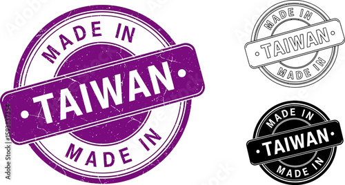 Made in taiwan stamp vector illustration, taiwan products, quality assurance, export taiwan goods