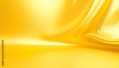 Golden, smooth, flowing fabric folds