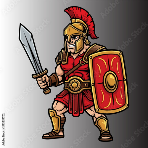Roman gladiator mascot vector