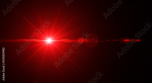 Captivating red lens flare effect on a dark background, adding depth and drama