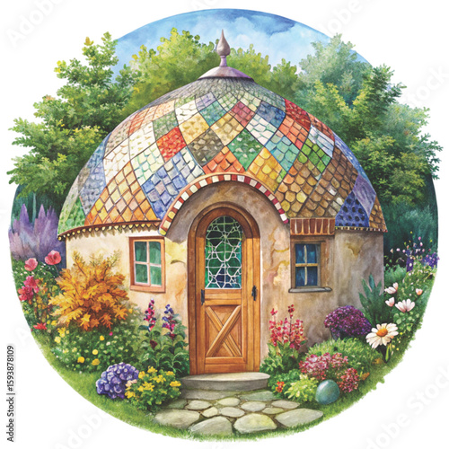Boho Style for a cute home in watercolor style Clipart Watercolor