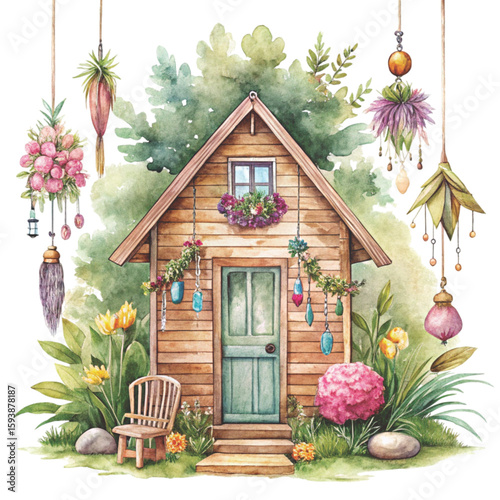 Boho Style for a cute home in watercolor style Clipart Watercolor