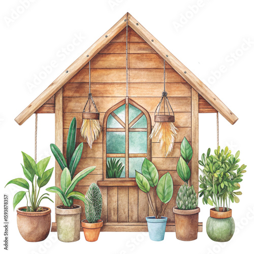 Boho Style for a cute home in watercolor style Clipart Watercolor
