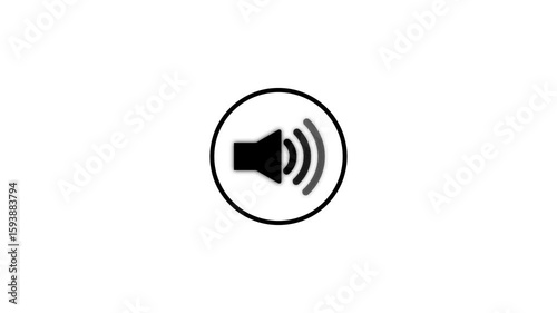 Animation of speaker volume, Microphone, sound Voice animated with speaker icon. soundwave animation visually represents the audio signals in motion. Speaker icon animation. Audio podcast.