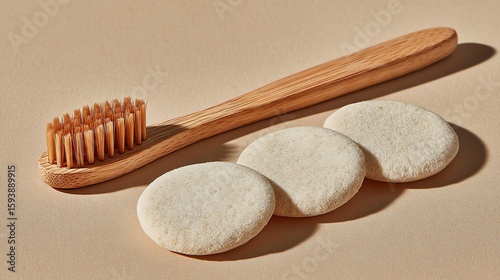 Wooden toothbrush and cleaning discs