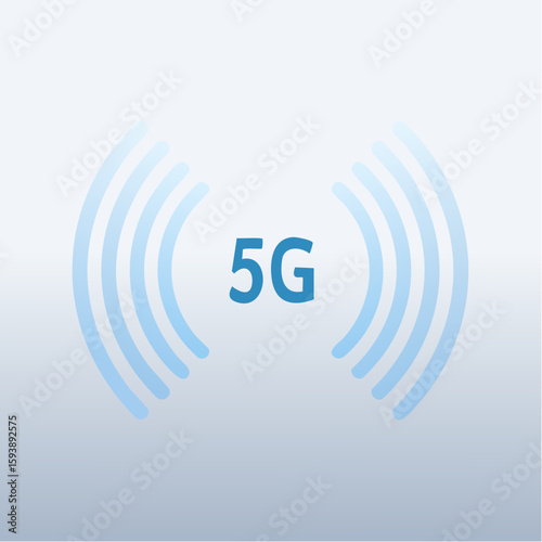 Wireless 5G network signal graphic illustration.