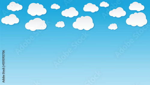 Blue Sky with Soft White Clouds