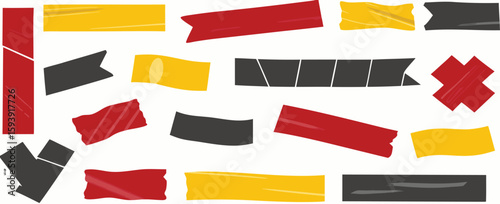 Black red yellow duct tape set