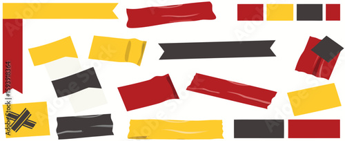 Black red yellow duct tape set