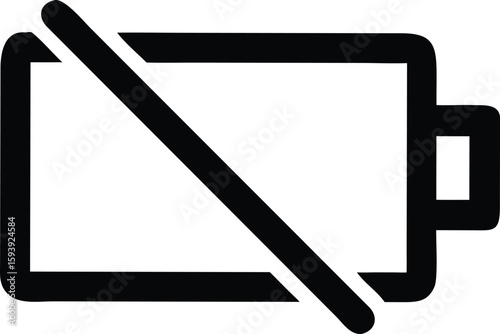 Vector icon Battery Power Off Icon:  A Bold Graphic for UI Design