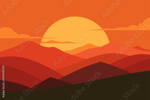 Cinematic Sunset Over Rolling Hills Realistic Light