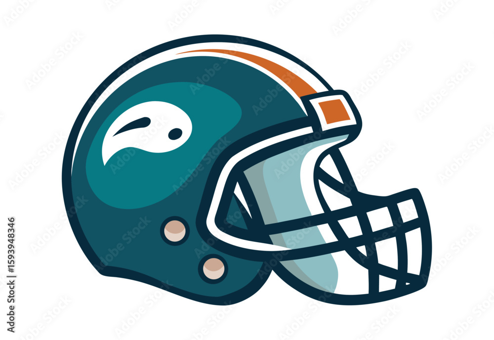 Fototapeta premium American football helmet clipart vector graphic sports equipment illustration