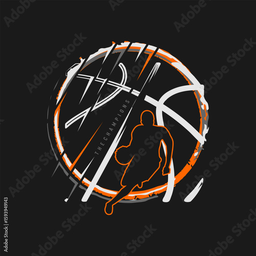 basketball typography graphic design