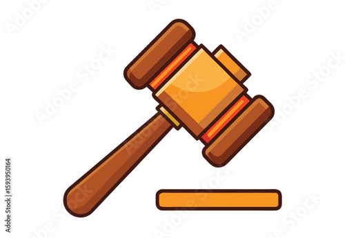 auction hammer vector icon clipart illustration for auction house bidding legal hammer